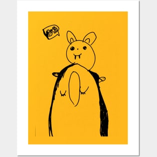 Izzo Big SusBunny Black Posters and Art